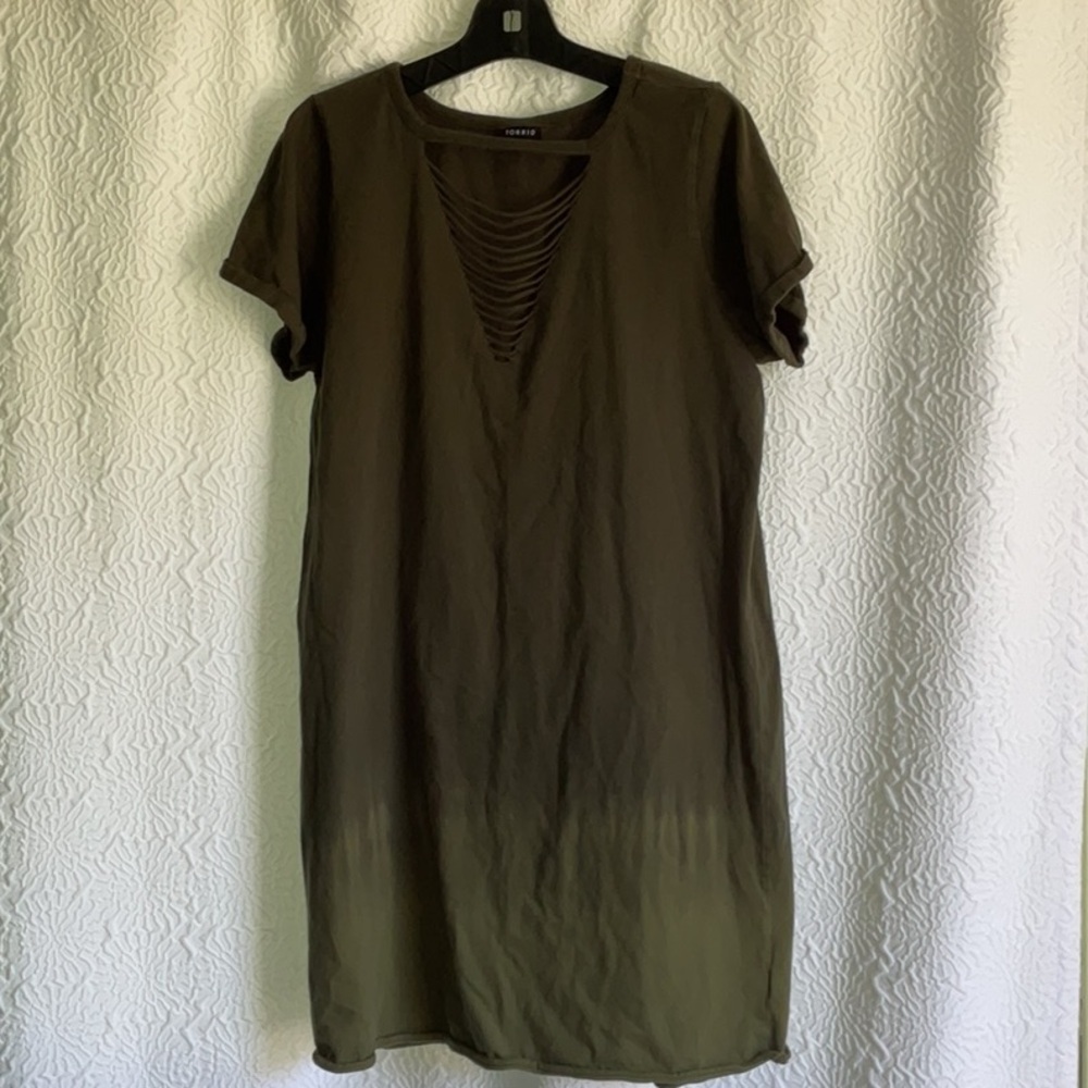 Torrid Olive Cutout Detail Top